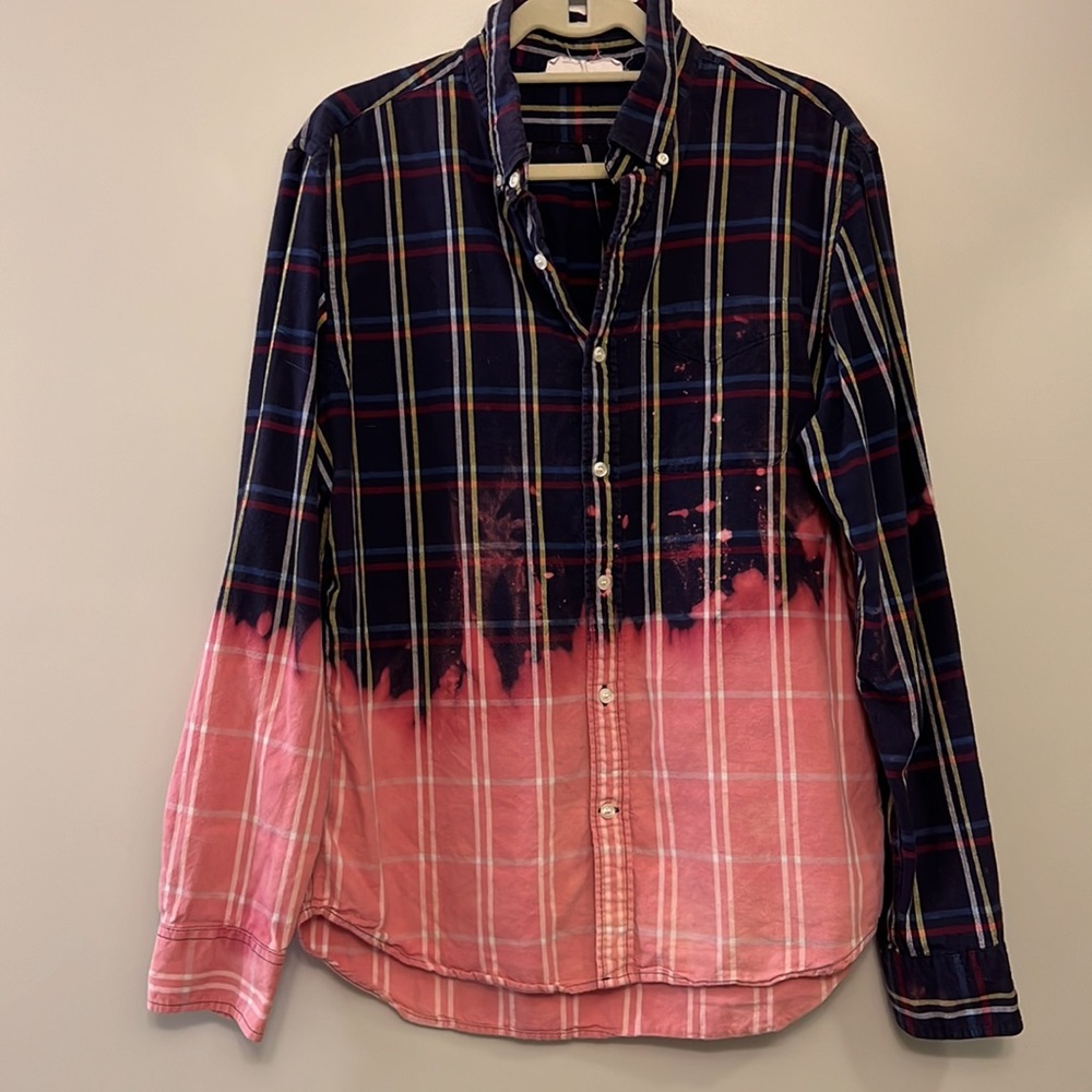 Trendy flannel hand-dyed shirt!